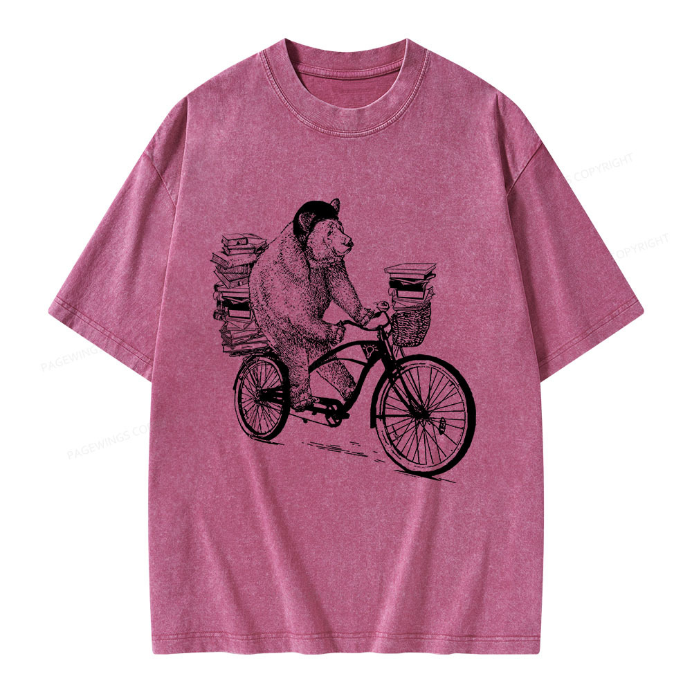 Pagewings Book Bear Unisex Washed T-shirt