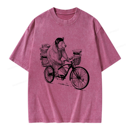 Pagewings Book Bear Unisex Washed T-shirt