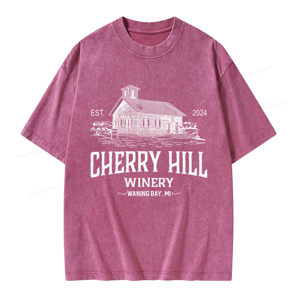 Pagewings Cherry Hill Winery Unisex Washed T-shirt