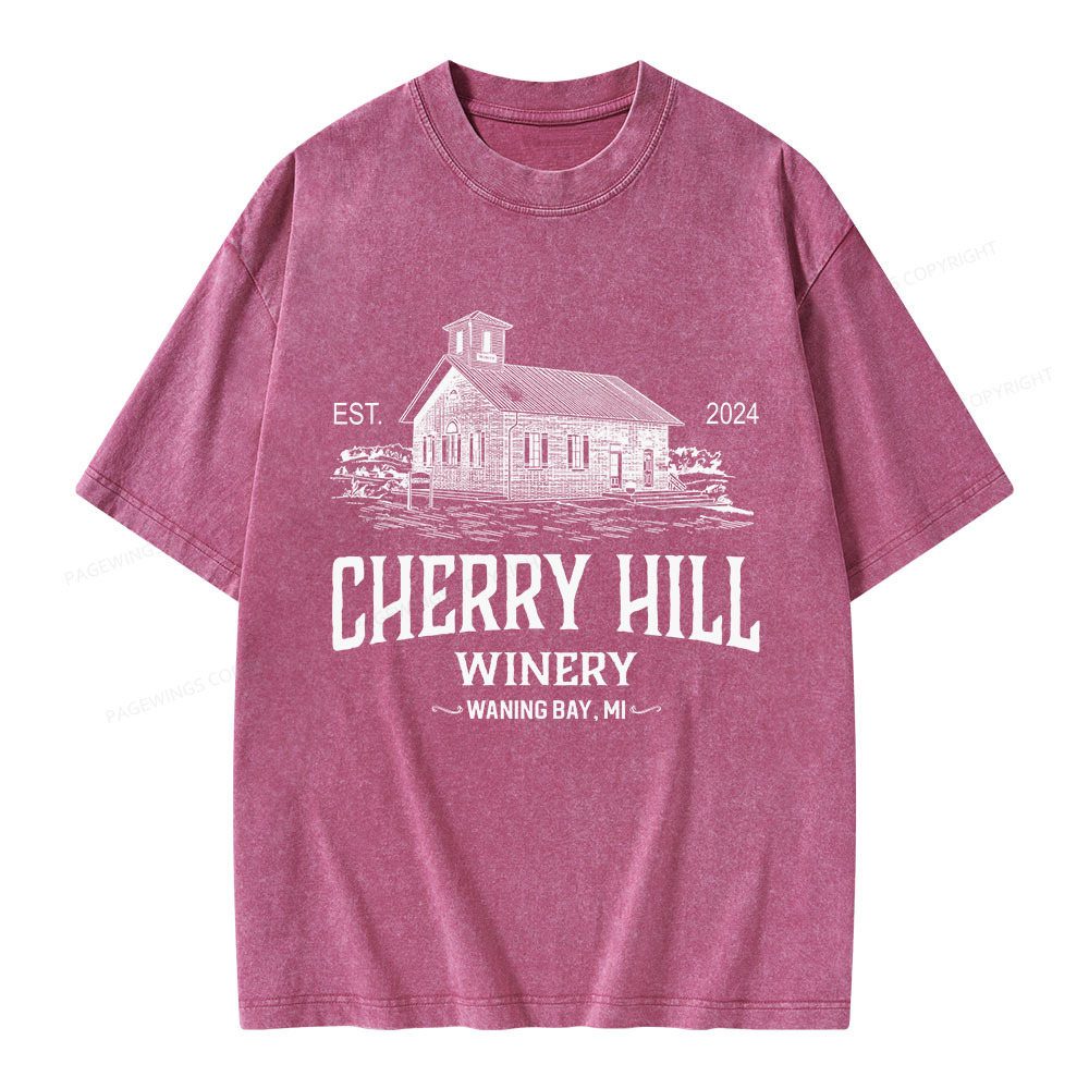 Pagewings Cherry Hill Winery Unisex Washed T-shirt