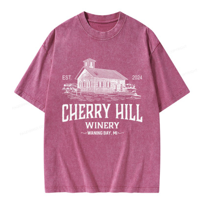 Pagewings Cherry Hill Winery Unisex Washed T-shirt