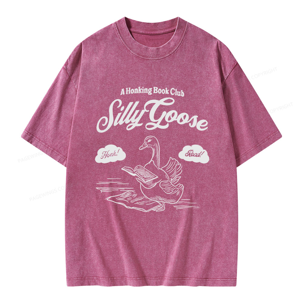 Pagewings Silly Goose Book Club Unisex Washed T-shirt