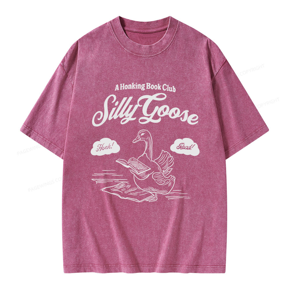 Pagewings Silly Goose Book Club Unisex Washed T-shirt