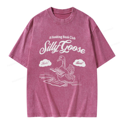 Pagewings Silly Goose Book Club Unisex Washed T-shirt