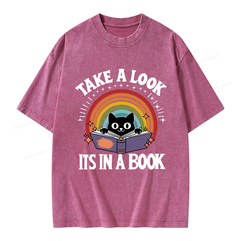 Pagewings Take A Look Its In A Book Unisex Washed T-shirt