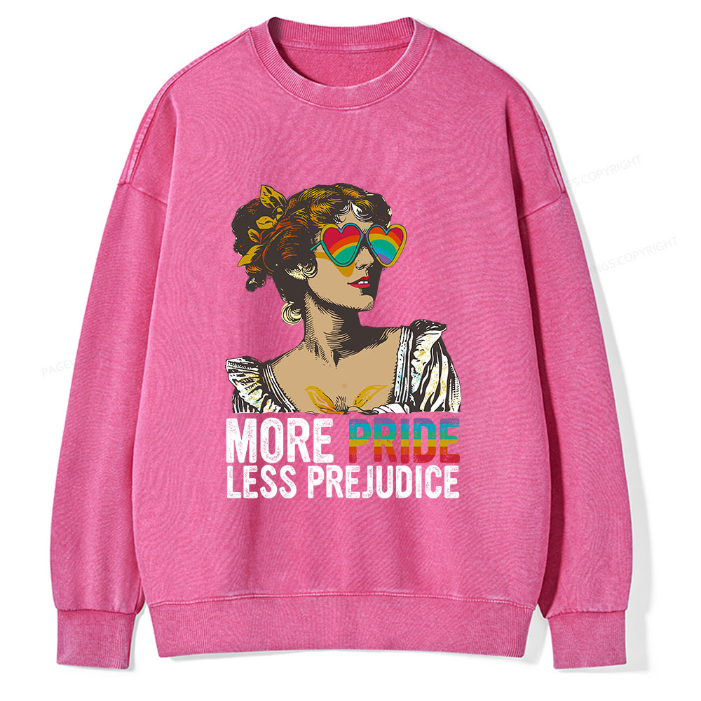 Pagewings More Pride Less Prejudice Unisex Washed Sweatshirt