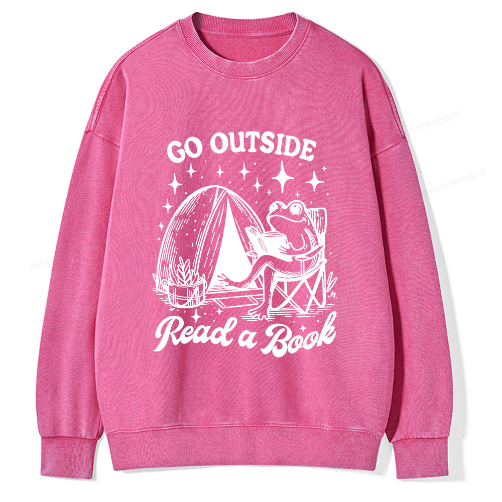 Pagewings Go Outside Unisex Washed Sweatshirt