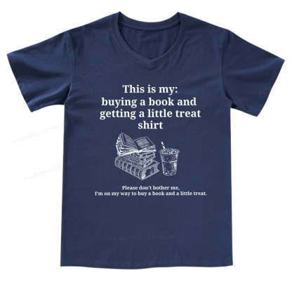 Pagewings Buying A Book And Getting A Little Treat V-neck T-shirt