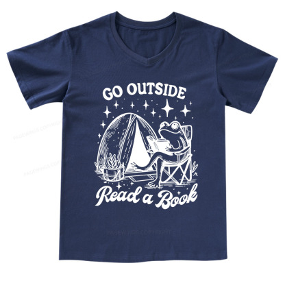 Pagewings Go Outside V-neck T-shirt