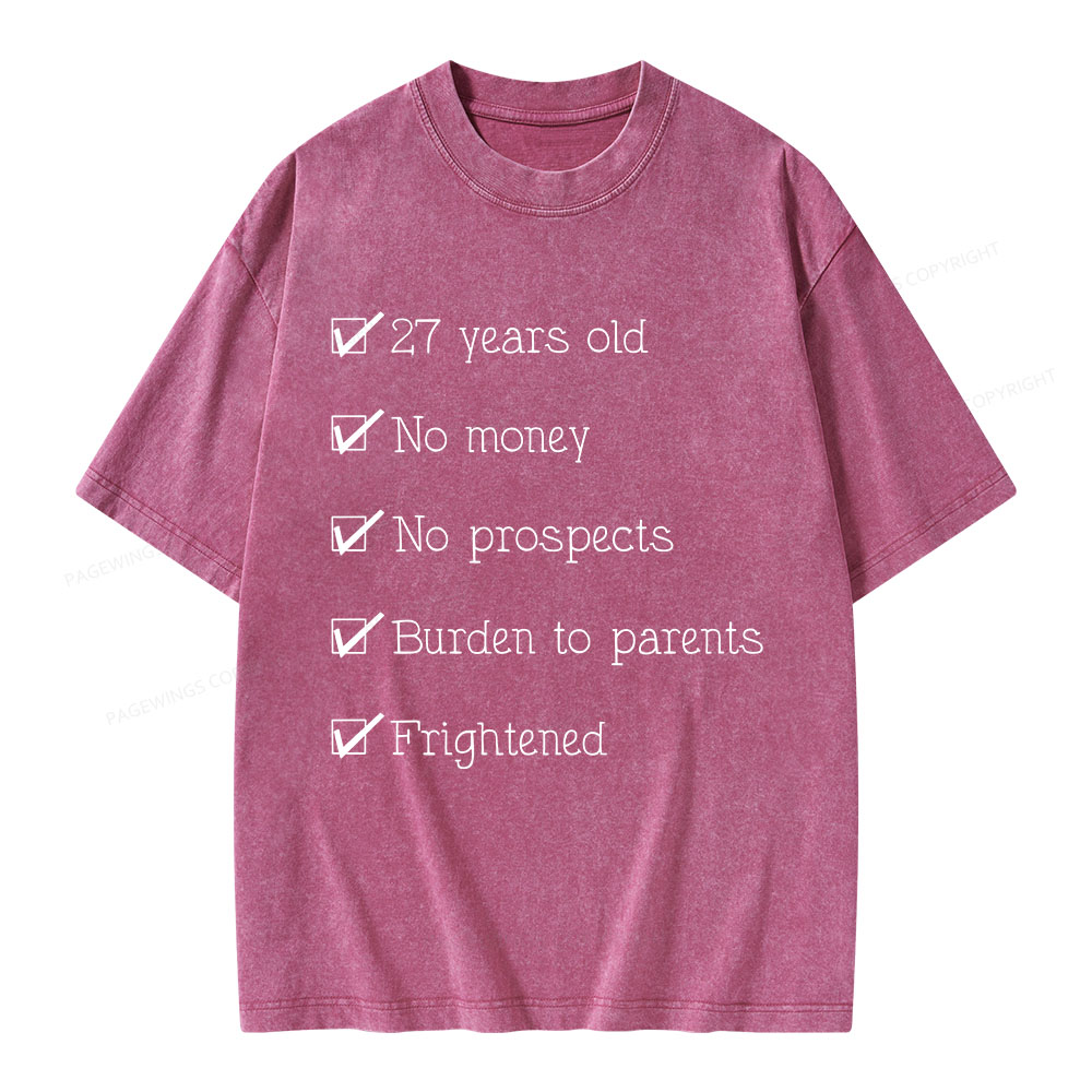 Pagewings 27 Years Old Unisex Washed T-shirt