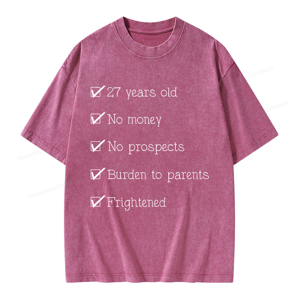Pagewings 27 Years Old Unisex Washed T-shirt
