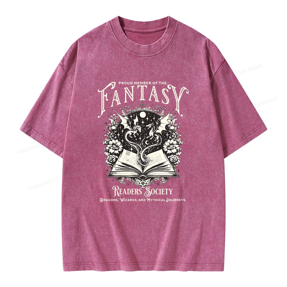 Pagewings Fantasy Readers Society Unisex Washed T-shirt