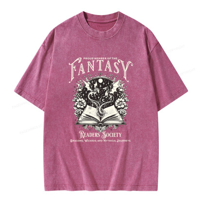 Pagewings Fantasy Readers Society Unisex Washed T-shirt