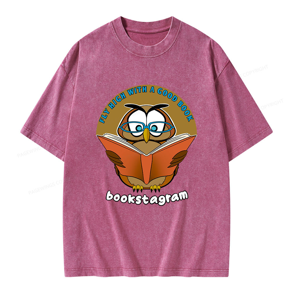 Pagewings Fly High With A Good Book Unisex Washed T-shirt