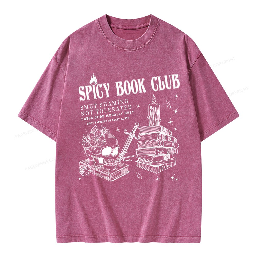 Pagewings Spicy Book Club Unisex Washed T-shirt