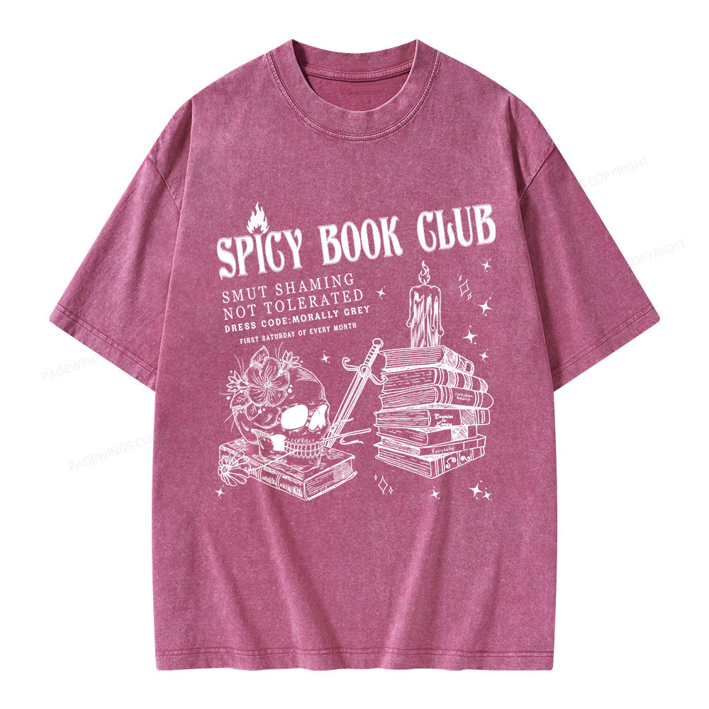 Pagewings Spicy Book Club Unisex Washed T-shirt