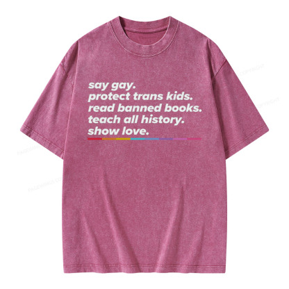 Pagewings Read Banned Books Unisex Washed T-shirt