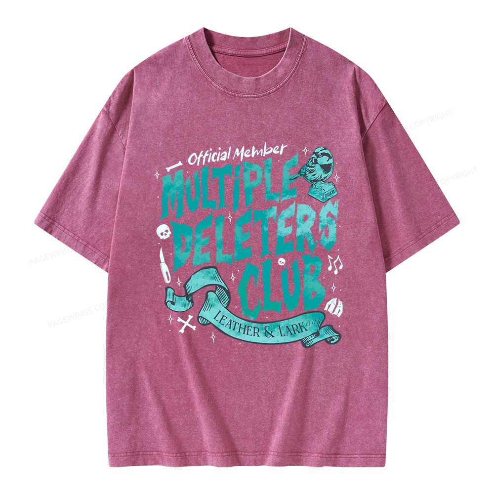Pagewings Multiple Deleters Club Unisex Washed T-shirt