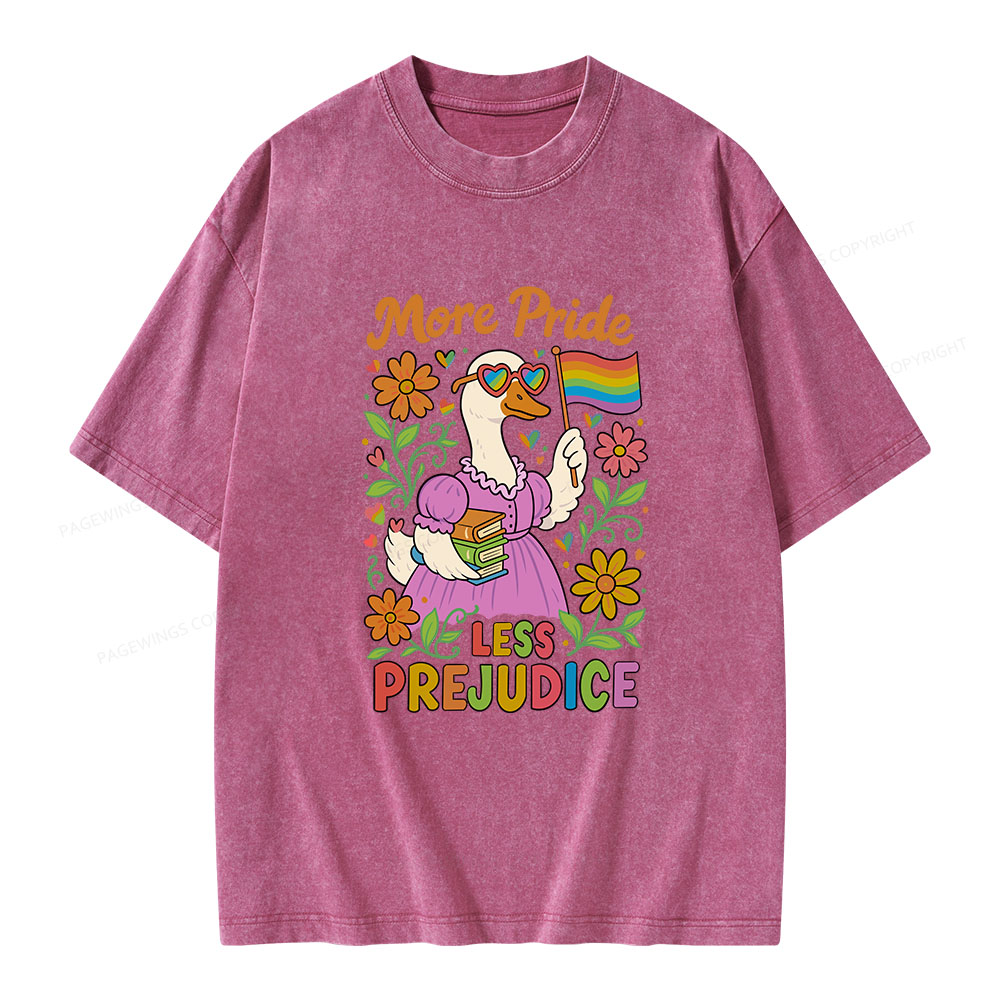 Pagewings More Pride Less Prejudice Unisex Washed T-shirt