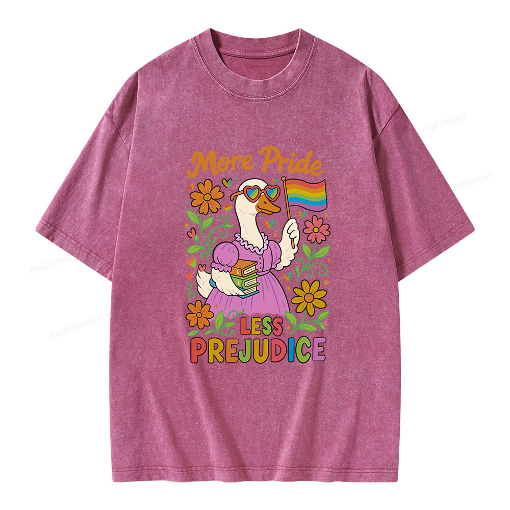 Pagewings More Pride Less Prejudice Unisex Washed T-shirt