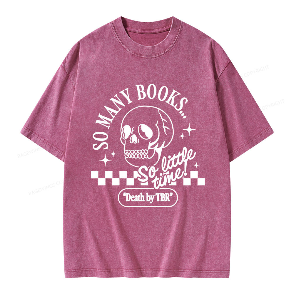 Pagewings Death By TBR Unisex Washed T-shirt