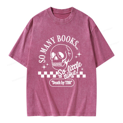 Pagewings Death By TBR Unisex Washed T-shirt