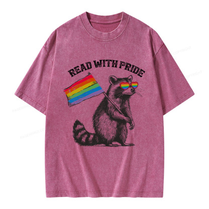 Pagewings Read with Pride Unisex Washed T-shirt