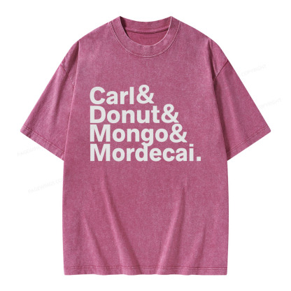 Pagewings Carl Donut Mongo Mordecai Unisex Washed T-shirt
