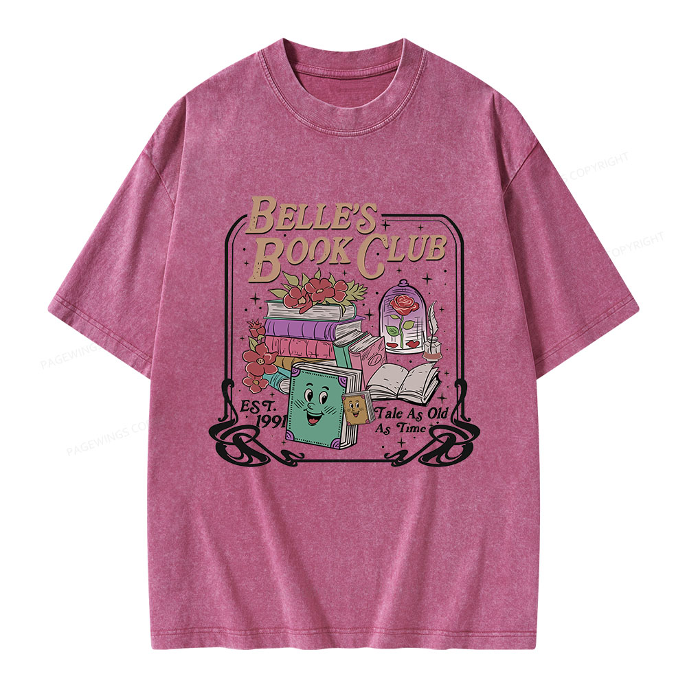 Pagewings Belle's Book Club Unisex Washed T-shirt