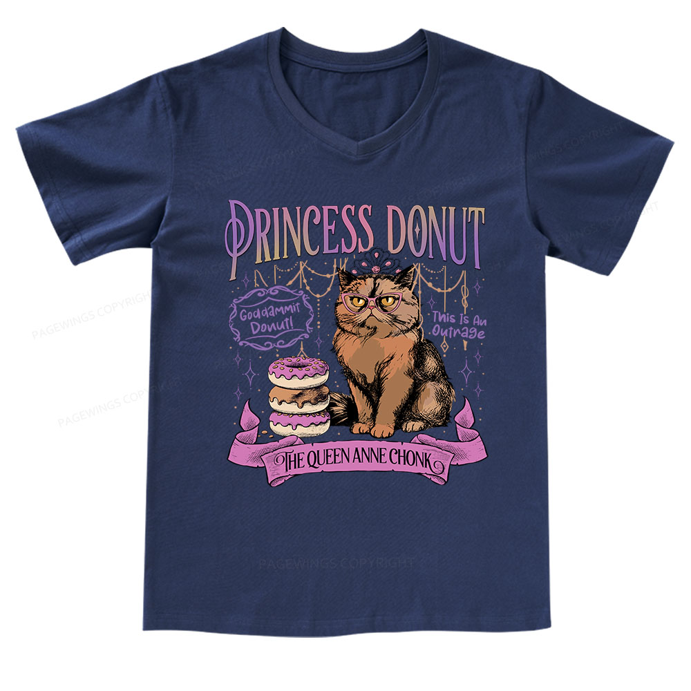 Pagewings Princess Donut V-neck T-shirt