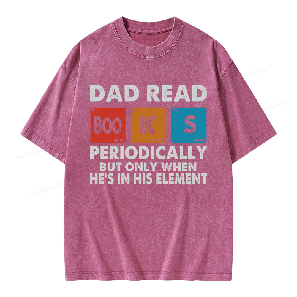 Pagewings Dad Reads Books Periodically Unisex Washed T-shirt