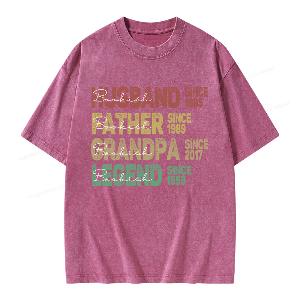 Pagewings Personalized Father's Day Unisex Washed T-shirt