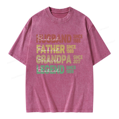 Pagewings Personalized Father's Day Unisex Washed T-shirt