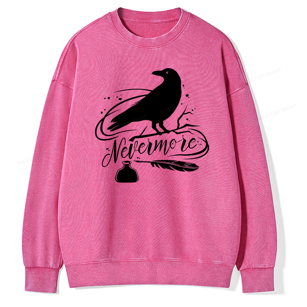 Pagewing  Edgar Allen Poe tee Unisex Washed Sweatshirt