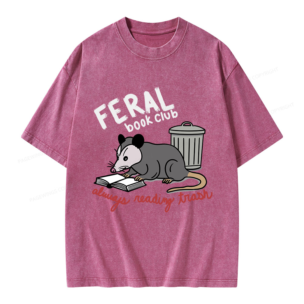 Pagewings Feral Book Club Unisex Washed T-shirt