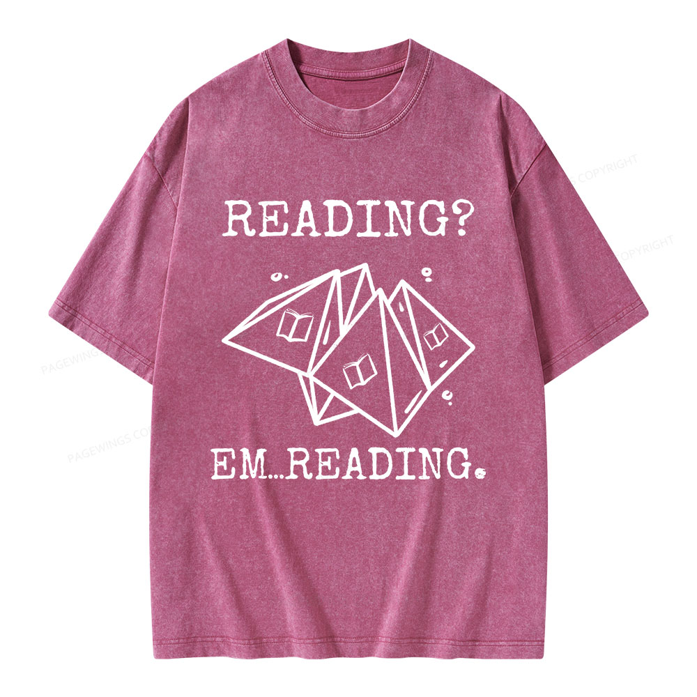 Pagewings Reading Em...Reading Unisex Washed T-shirt