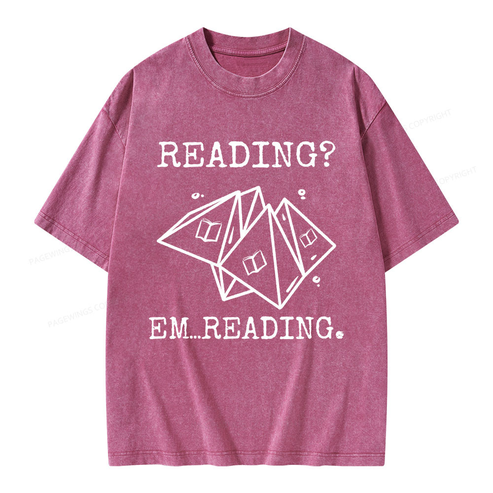 Pagewings Reading Em...Reading Unisex Washed T-shirt