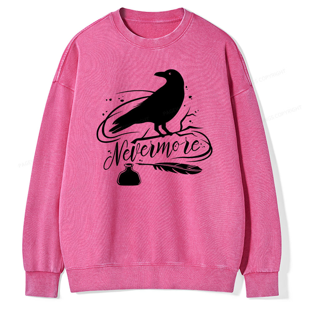 Pagewing  Edgar Allen Poe tee Unisex Washed Sweatshirt