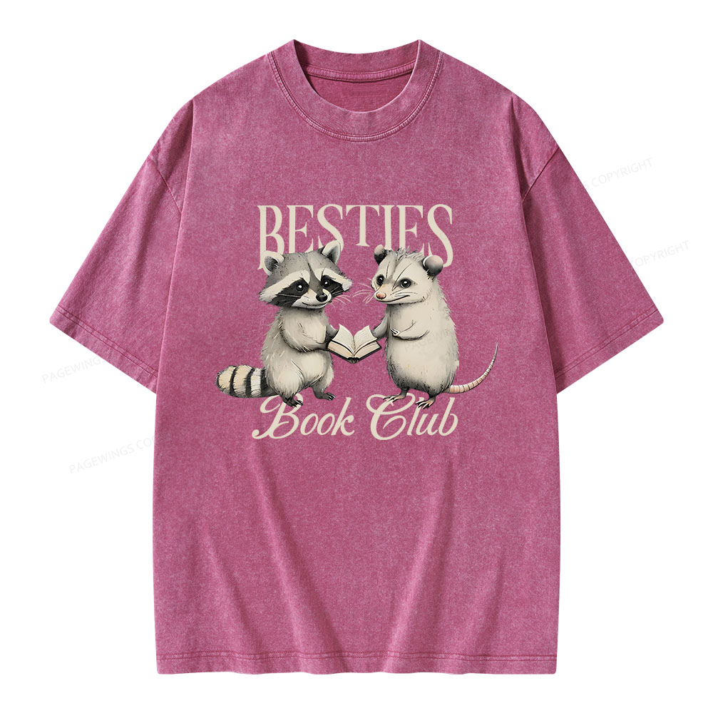 Pagewings Bestie Book Club Unisex Washed T-shirt