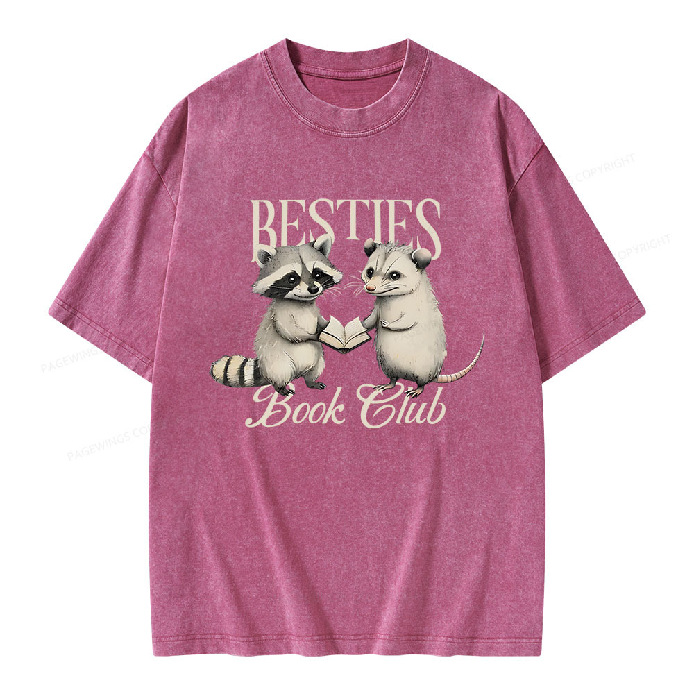 Pagewings Bestie Book Club Unisex Washed T-shirt