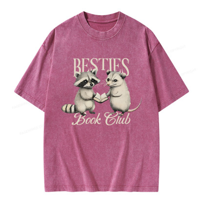 Pagewings Bestie Book Club Unisex Washed T-shirt