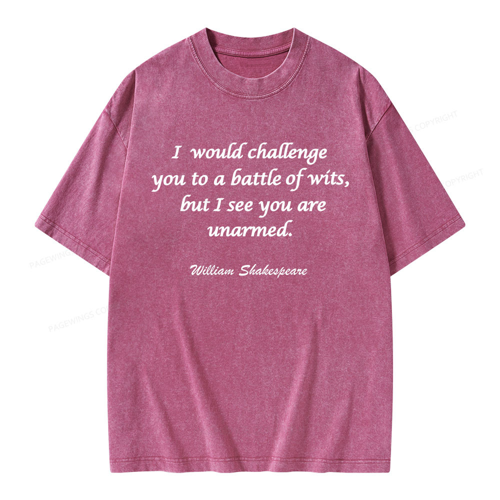 Pagewings William Shakespeare Quote Unisex Washed T-shirt