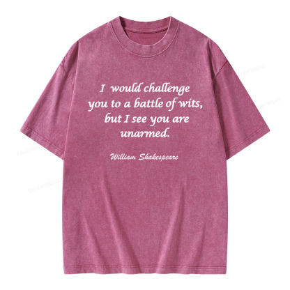 Pagewings William Shakespeare Quote Unisex Washed T-shirt