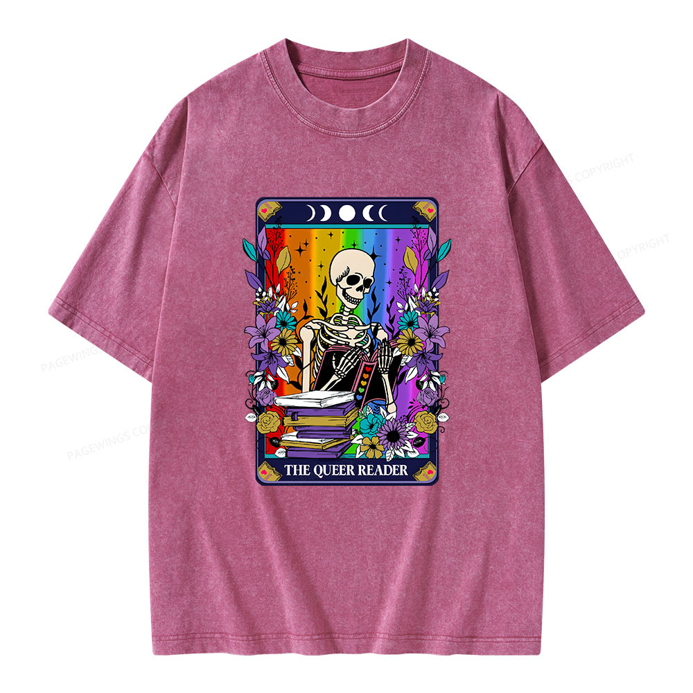 Pagewings The Queer Reader Unisex Washed T-shirt
