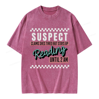 Pagewings Suspect Claims Book Lover Unisex Washed T-shirt