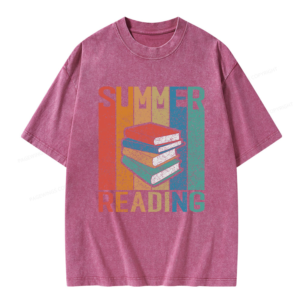 Pagewings Summer Reading Unisex Washed T-shirt