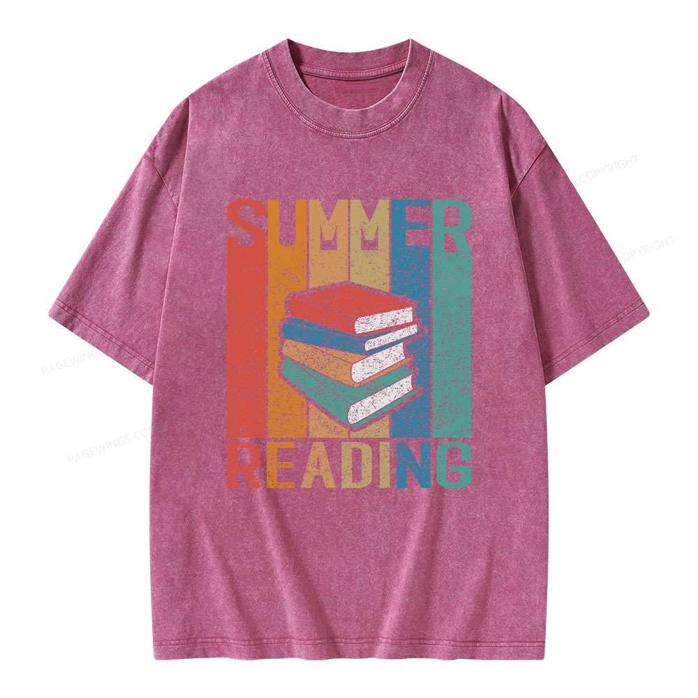 Pagewings Summer Reading Unisex Washed T-shirt