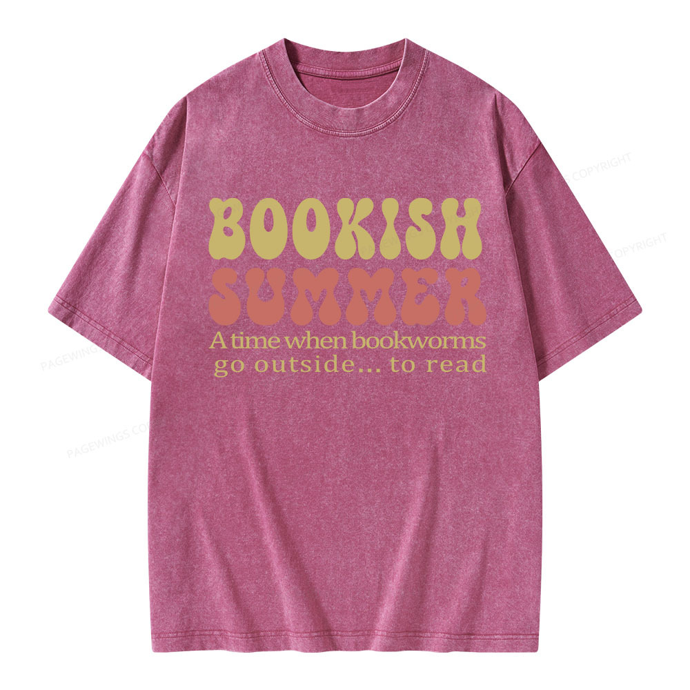 Pagewings Bookish Summer Unisex Washed T-shirt