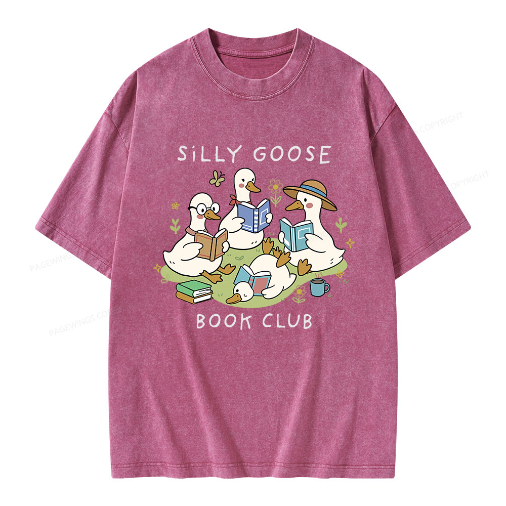 Pagewings Silly Goose Book Club Unisex Washed T-shirt