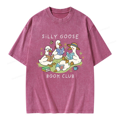 Pagewings Silly Goose Book Club Unisex Washed T-shirt